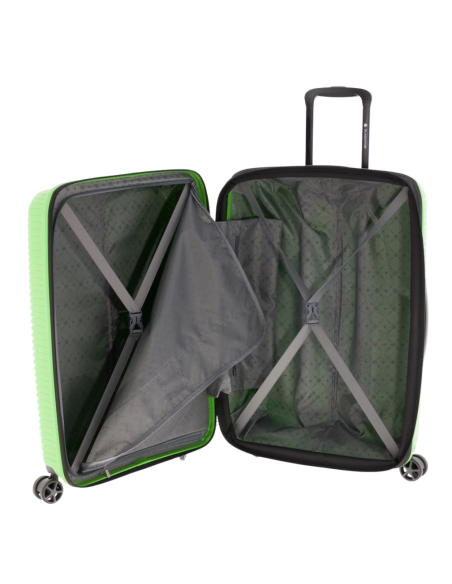 maleta mediana Gladiator Vincent 67 verde vista del interior