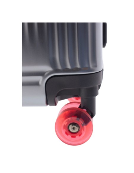 maleta de cabina gladiator luma aluminio 55 cm detalle ruedas