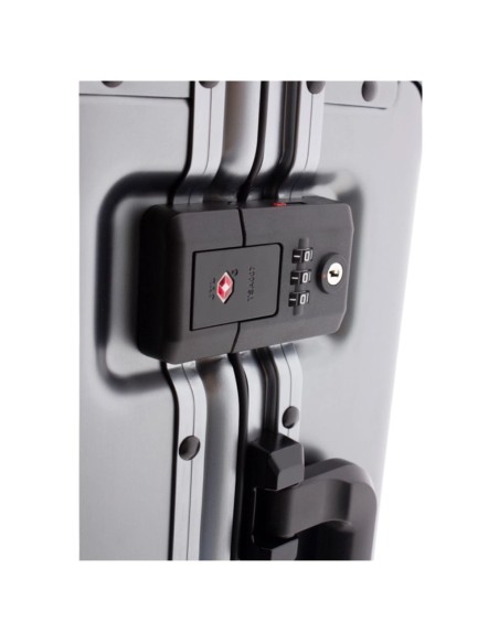 maleta cabina Gladiator Luma 55 aluminio vista de cerradura