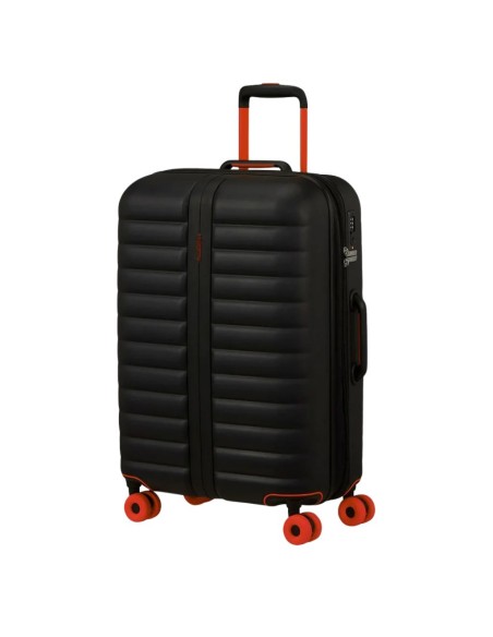 mala média American Tourister Neovibe 67 preta vista frontal