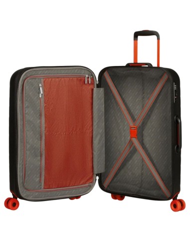 mala média American Tourister Neovibe 67 preta vista interior